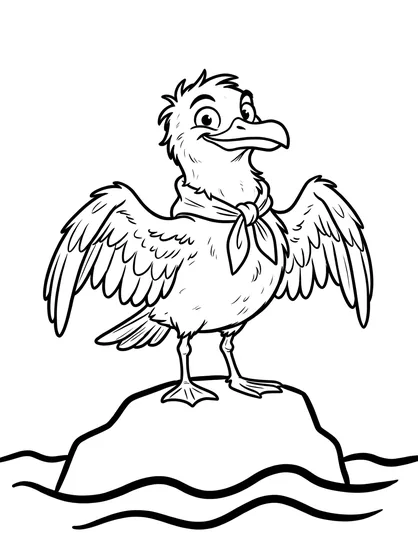 Gully by the Sea colouring page preview